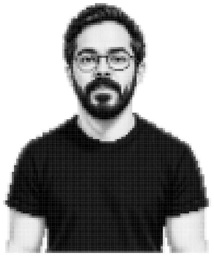 Badr Abardazzou, portrait rendered as pixels